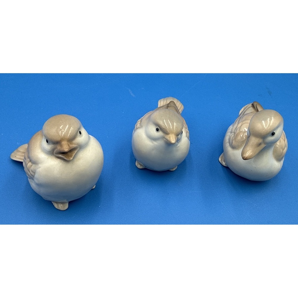 Vtg Homco Bird Figurines Set 3 Porcelain Cottagecore‎ Woodland Decor Japan